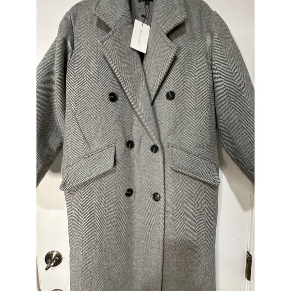 Line and Dot Paola Coat Heather Grey Wool Blend Size Small NWT Button Closure - Picture 7 of 16